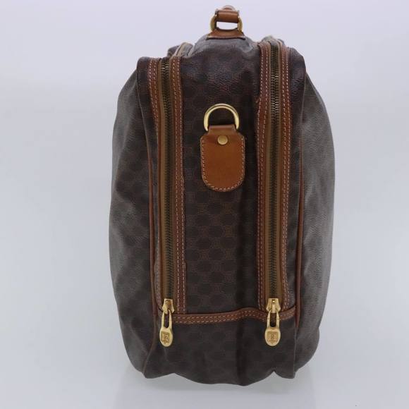 CELINE Macadam Canvas Hand Bag PVC Leather 2way Brown Gold Auth bs18774 - Picture 3 of 16